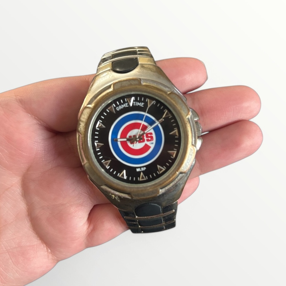 CUBS Game Time Wearable Watch - Black and Gold